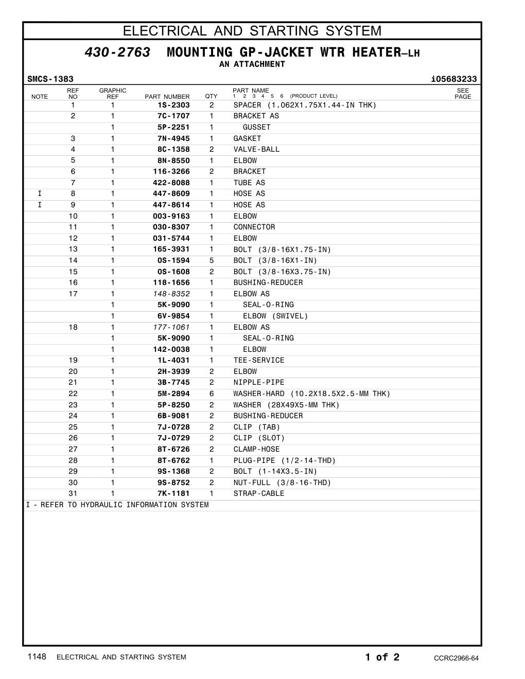 142-0038 ELBOW CAT parts manual diagram