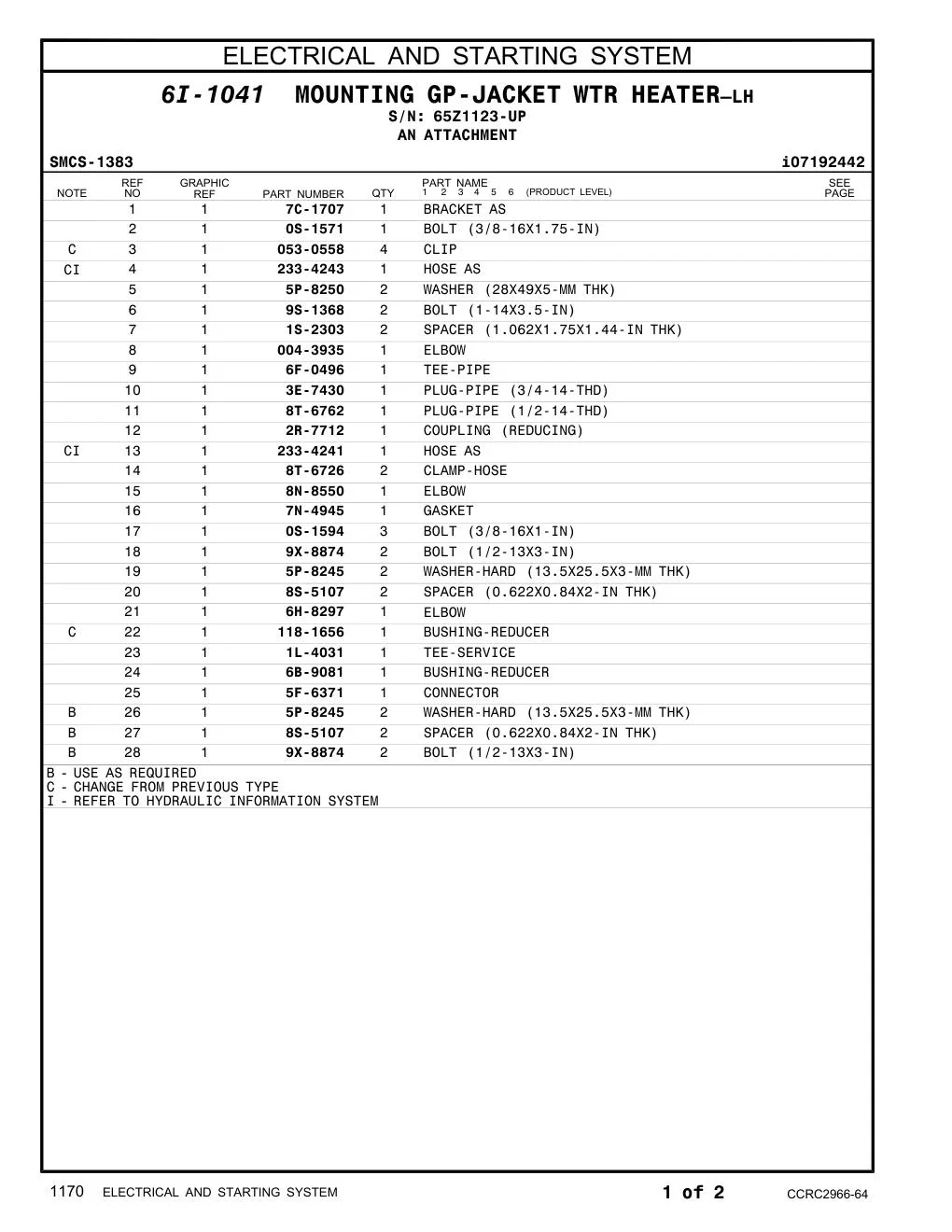 053-0558 CLIP CAT parts diagram