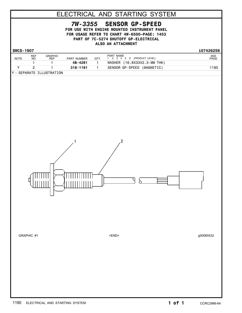 318-1181 - SENSOR GP-SPEED (MAGNETIC)