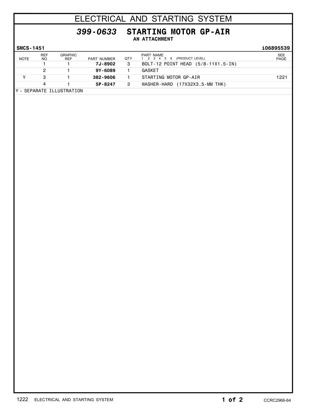 382-9606 STARTING MOTOR GP-AIR CAT parts manual diagram