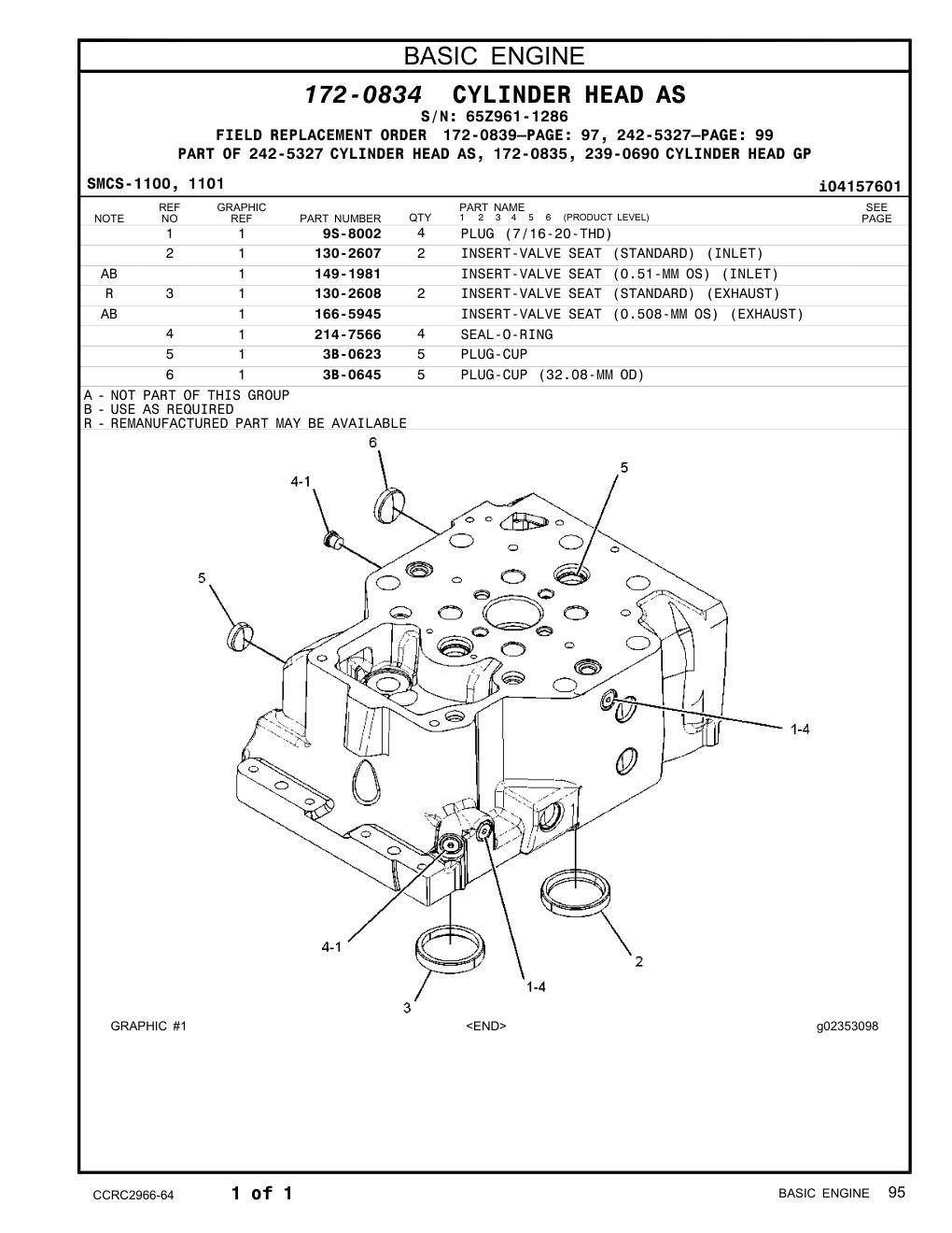 214-7566 SEAL-O-RING · S/N 65Z961-1286 CAT parts manual diagram