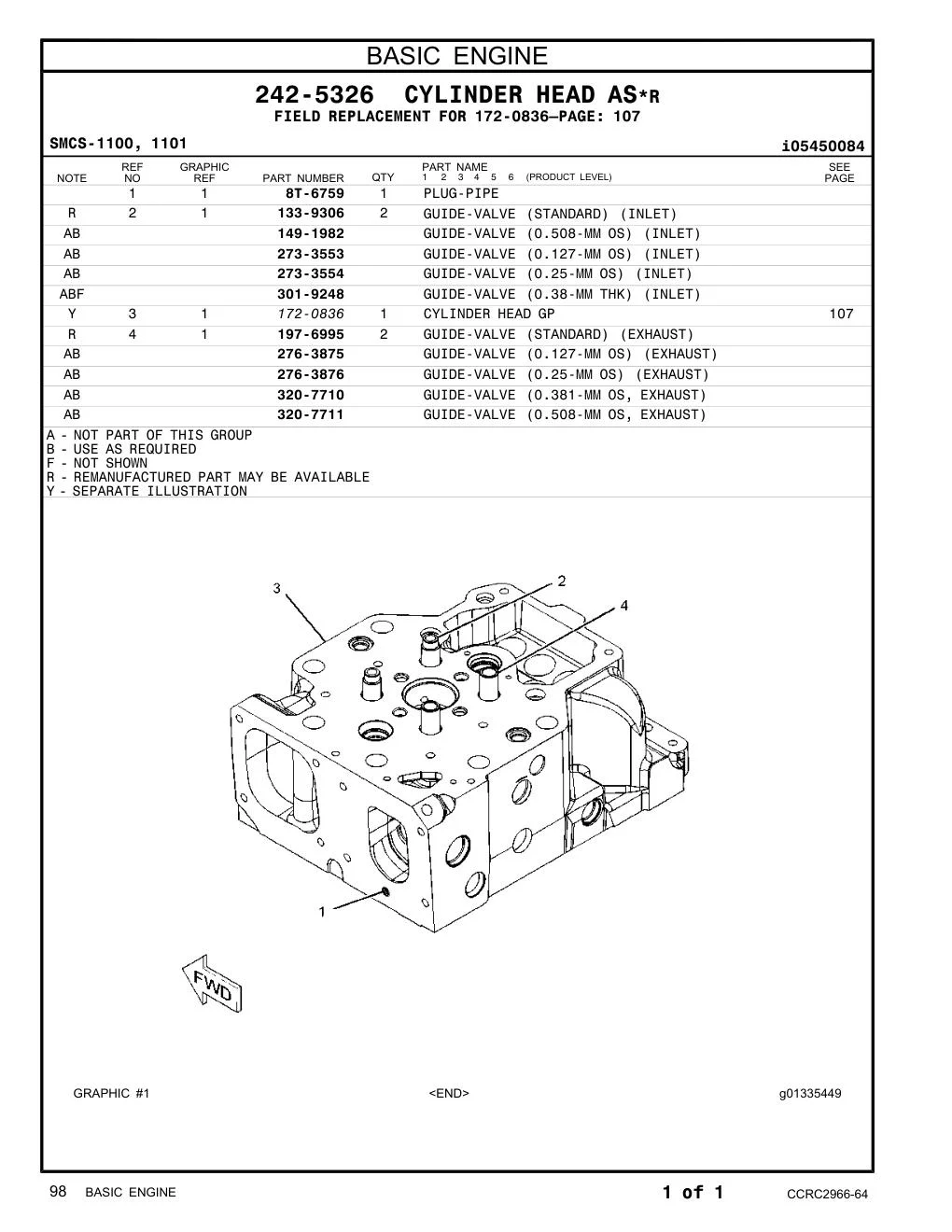 320-7710 - GUIDE-VALVE (0.381-MM OS, EXHAUST)