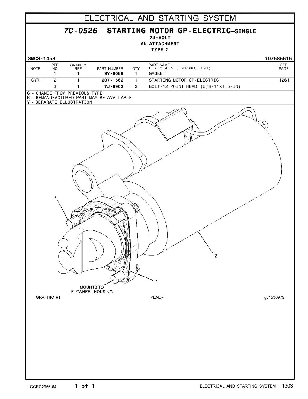 207-1562 - STARTING MOTOR GP-ELECTRIC