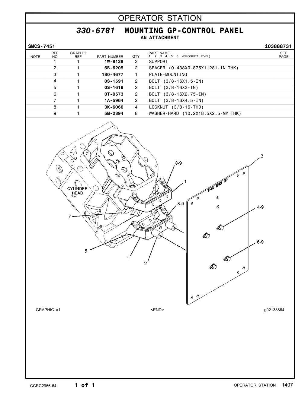 180-4677 PLATE-MOUNTING CAT parts manual diagram