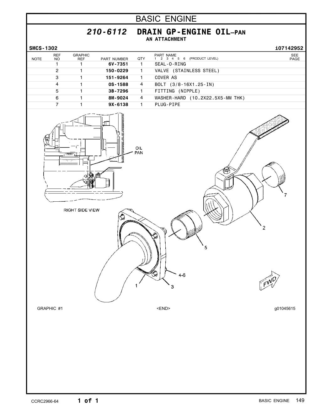 6V-7351 SEAL-O-RING CAT parts manual diagram