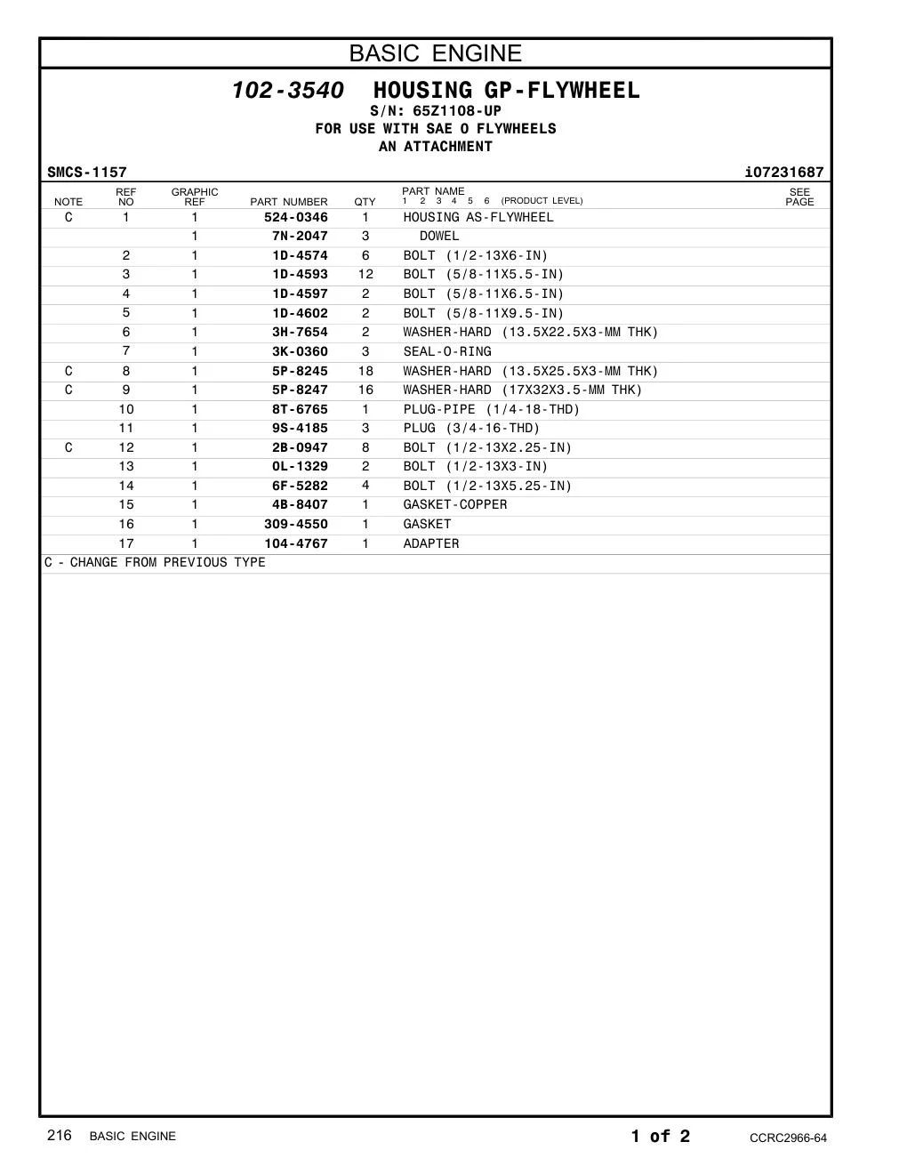 2B-0947 - BOLT (1/2-13X2.25-IN)
