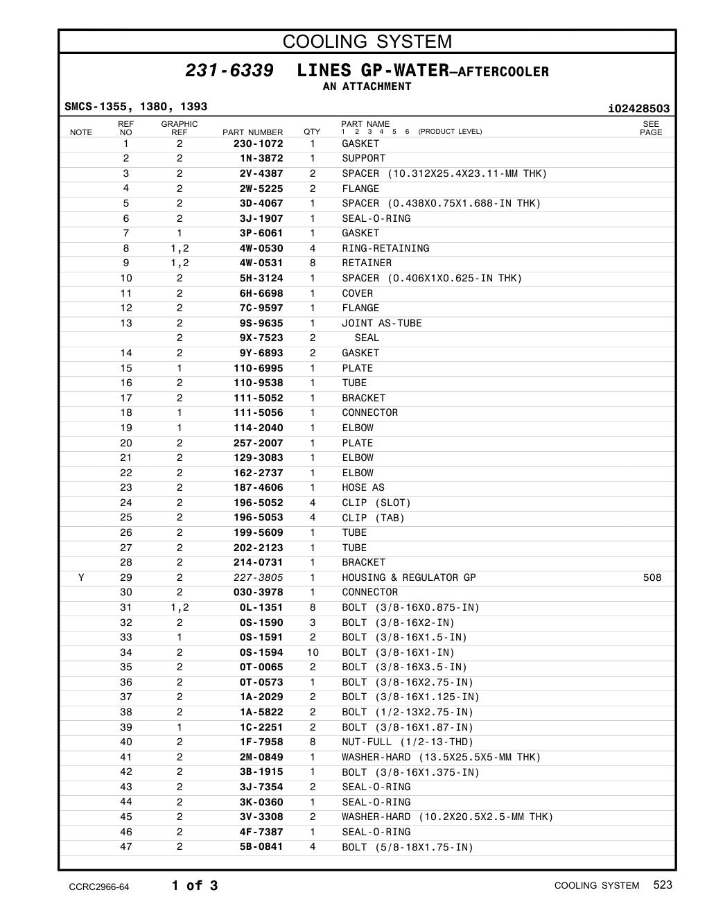 111-5052 BRACKET CAT parts manual diagram
