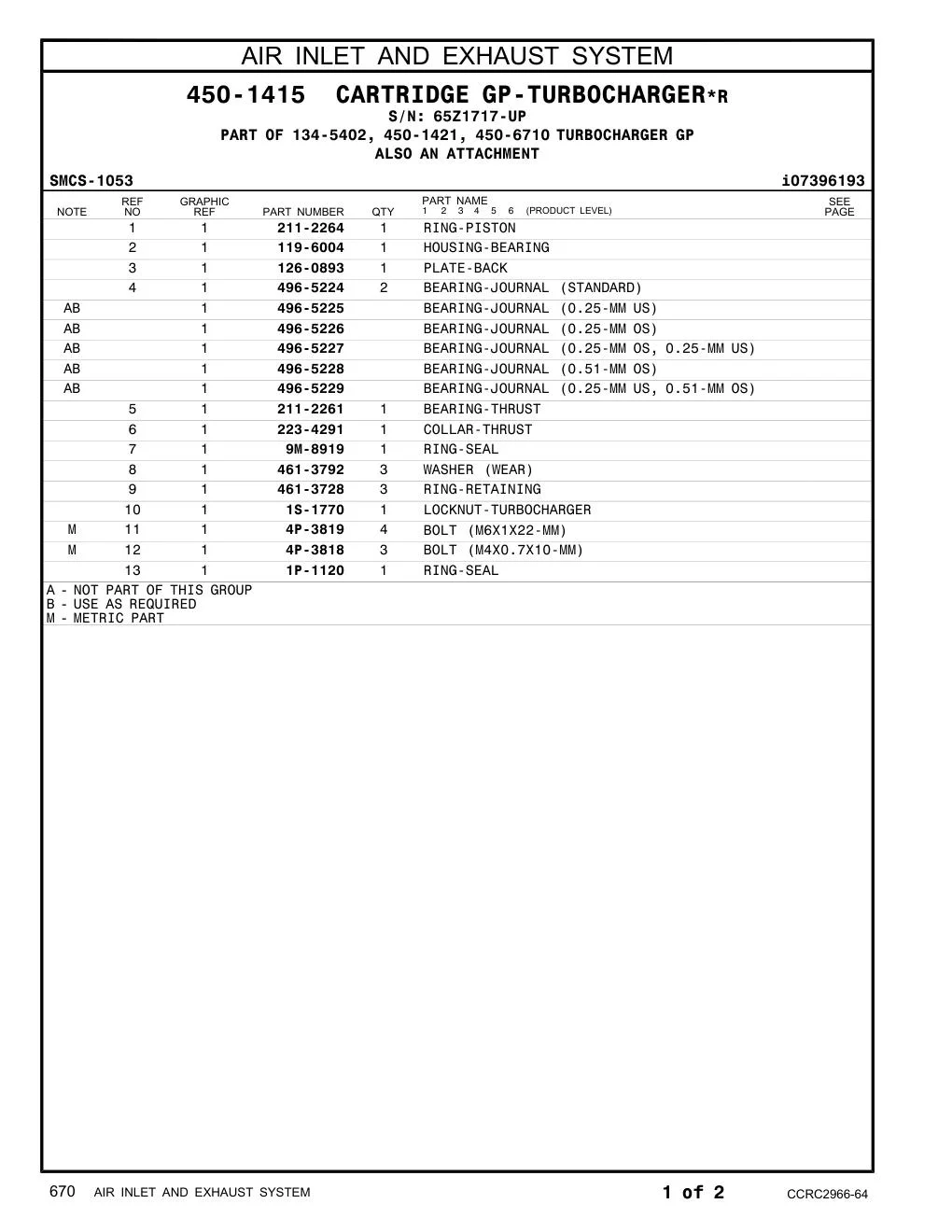 496-5229 - BEARING-JOURNAL (0.25-MM US, 0.51-MM OS)