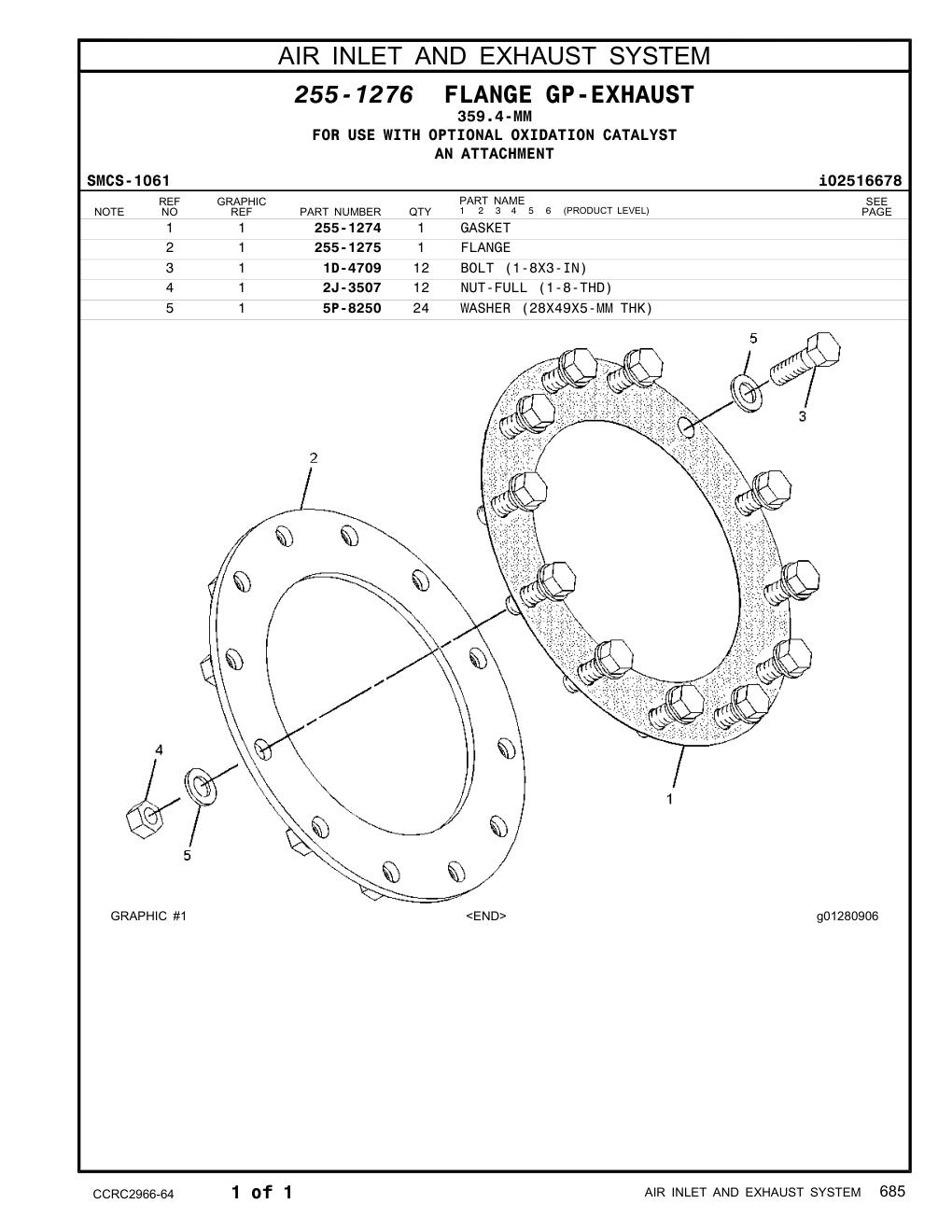 1D-4709 BOLT (1-8X3-IN) CAT parts manual diagram