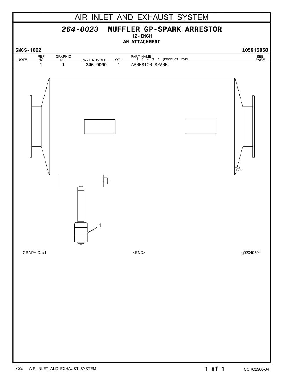 346-9090 ARRESTOR-SPARK CAT parts manual diagram