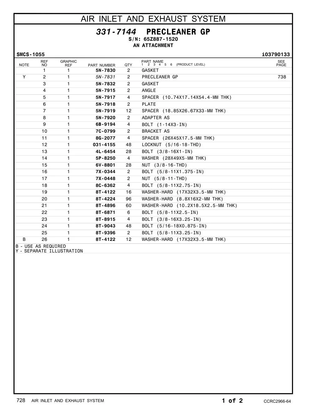 8C-6362 - BOLT (5/8-11X2.75-IN)