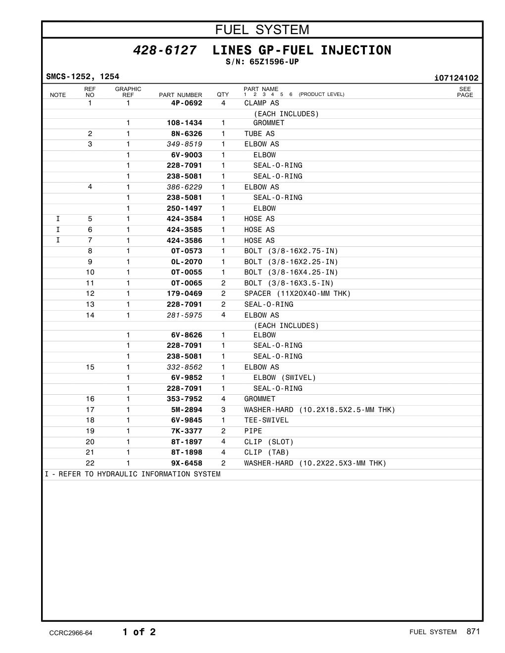 6V-9003 ELBOW · S/N 65Z1596-UP CAT parts manual diagram