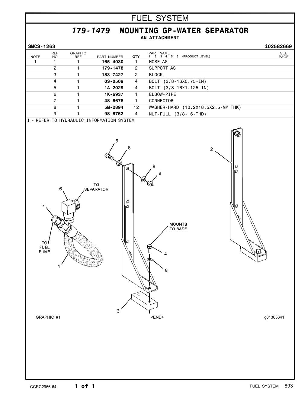 179-1478 SUPPORT AS CAT parts manual diagram