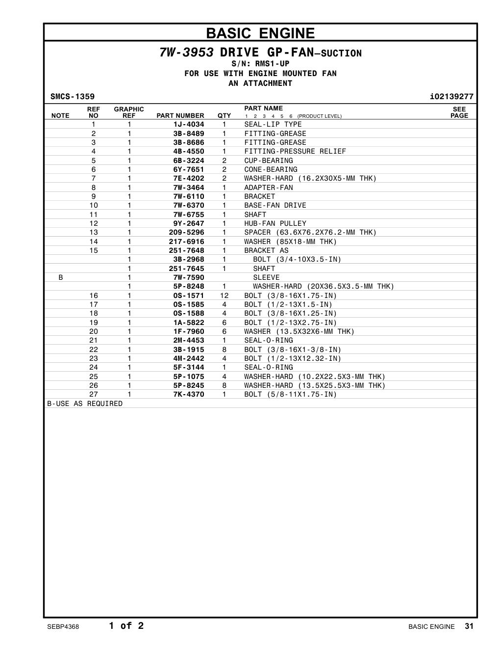 209-5296 SPACER (63.6X76.2X76.2-MM THK) · S/N RMS1-UP CAT parts manual diagram