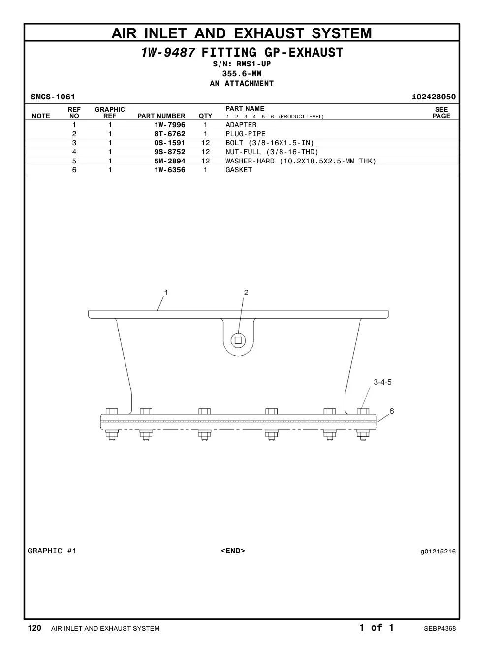 1W-6356 - GASKET