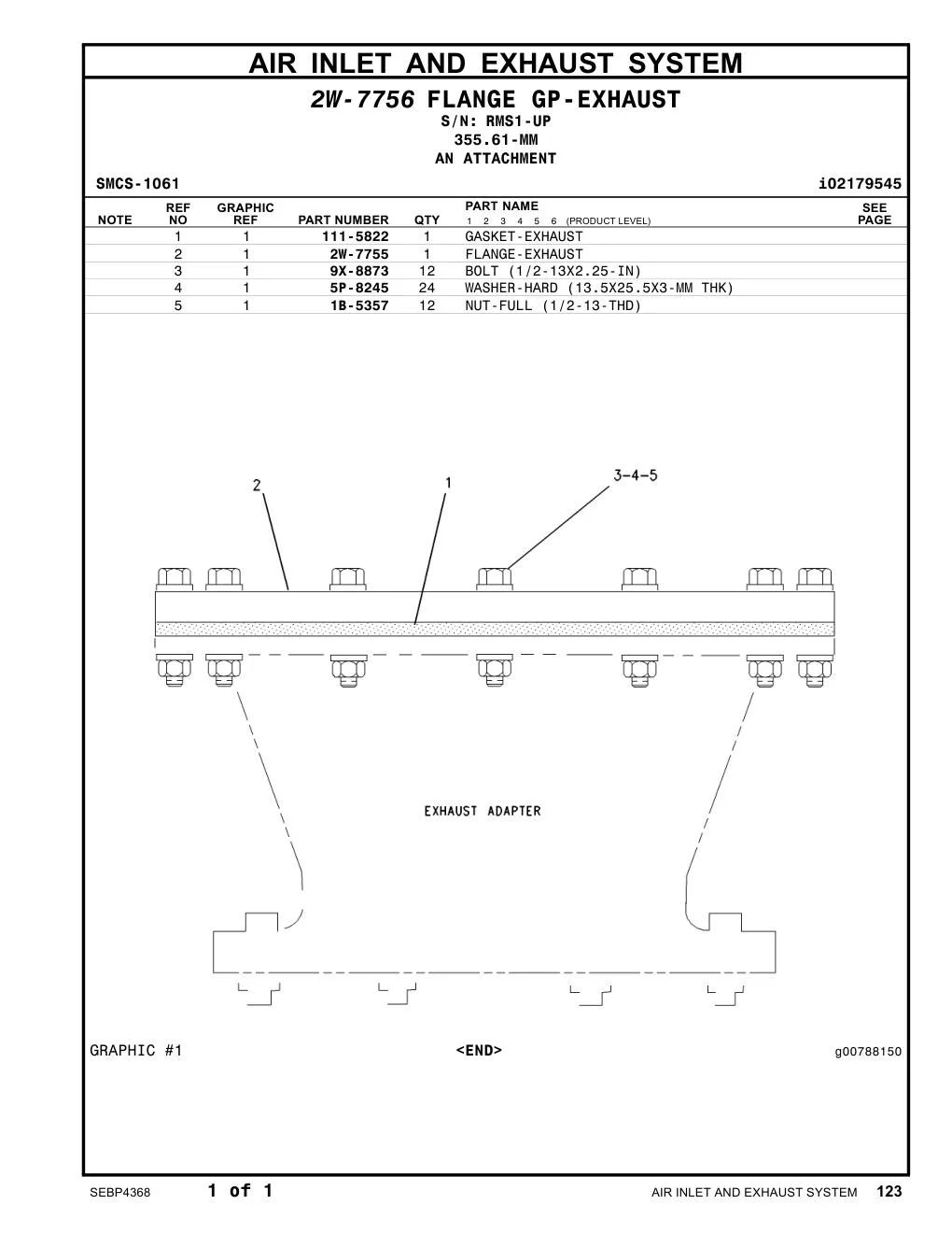 111-5822 - GASKET-EXHAUST