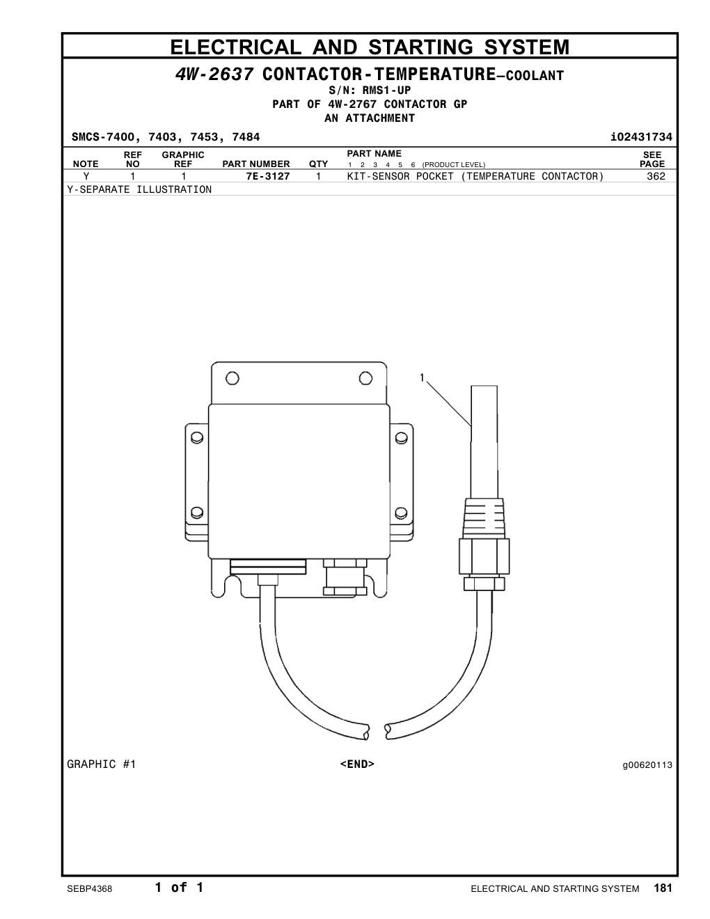 7E-3127 - KIT-SENSORPOCKET(TEMPERATURECONTACTOR)