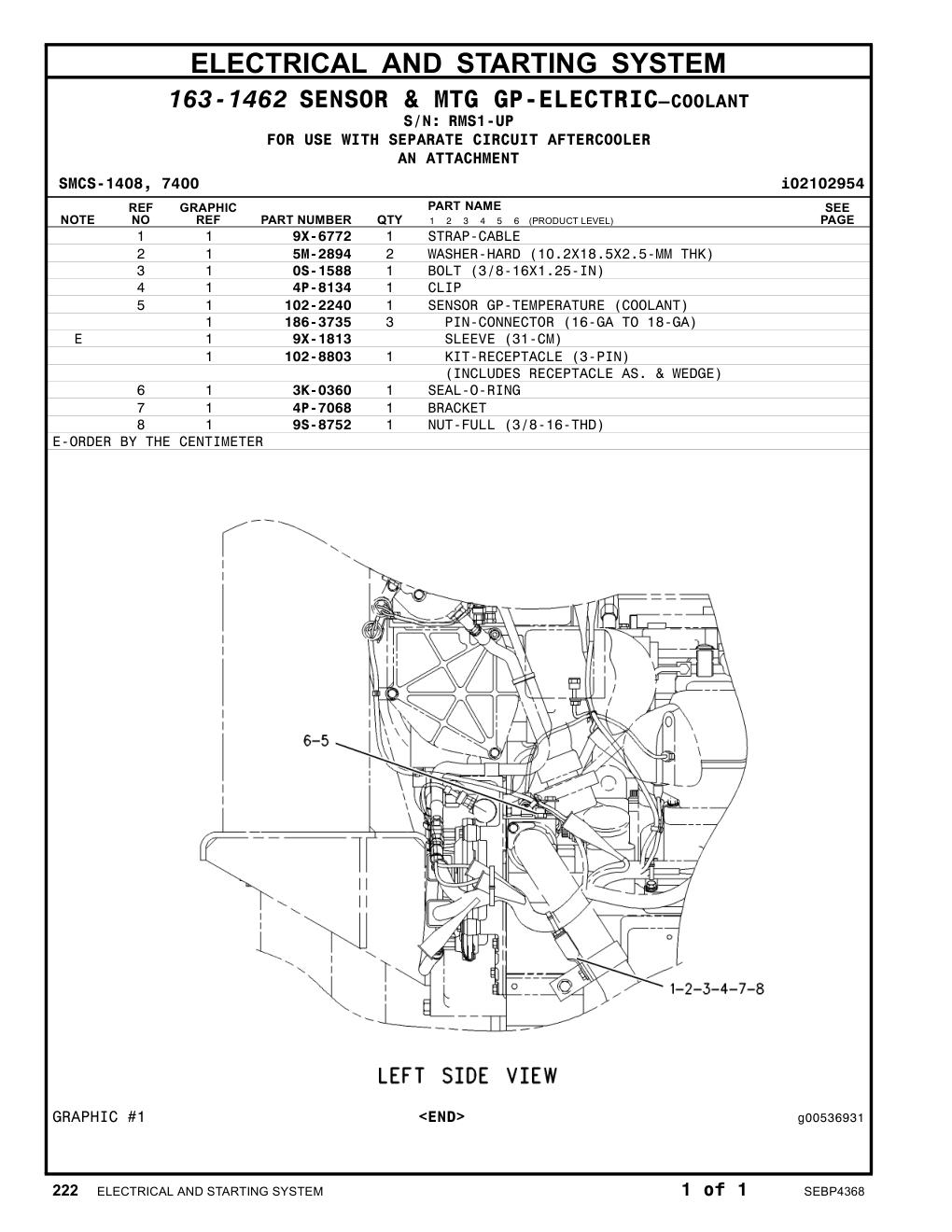 4P-7068 BRACKET · S/N RMS1-UP CAT parts manual diagram