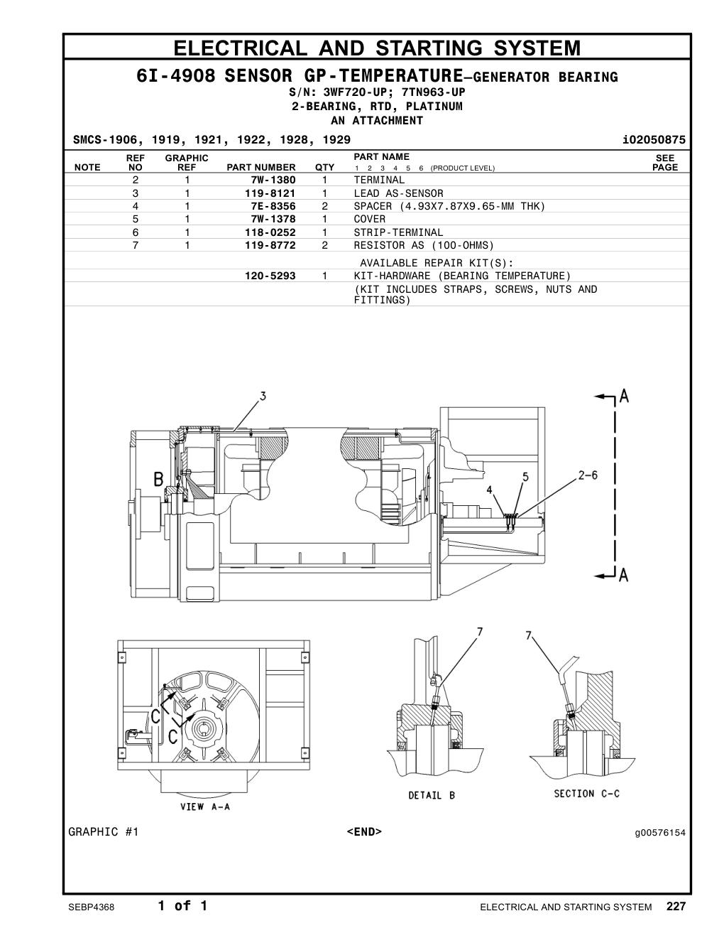 119-8772 RESISTOR AS (100-OHMS) CAT parts manual diagram