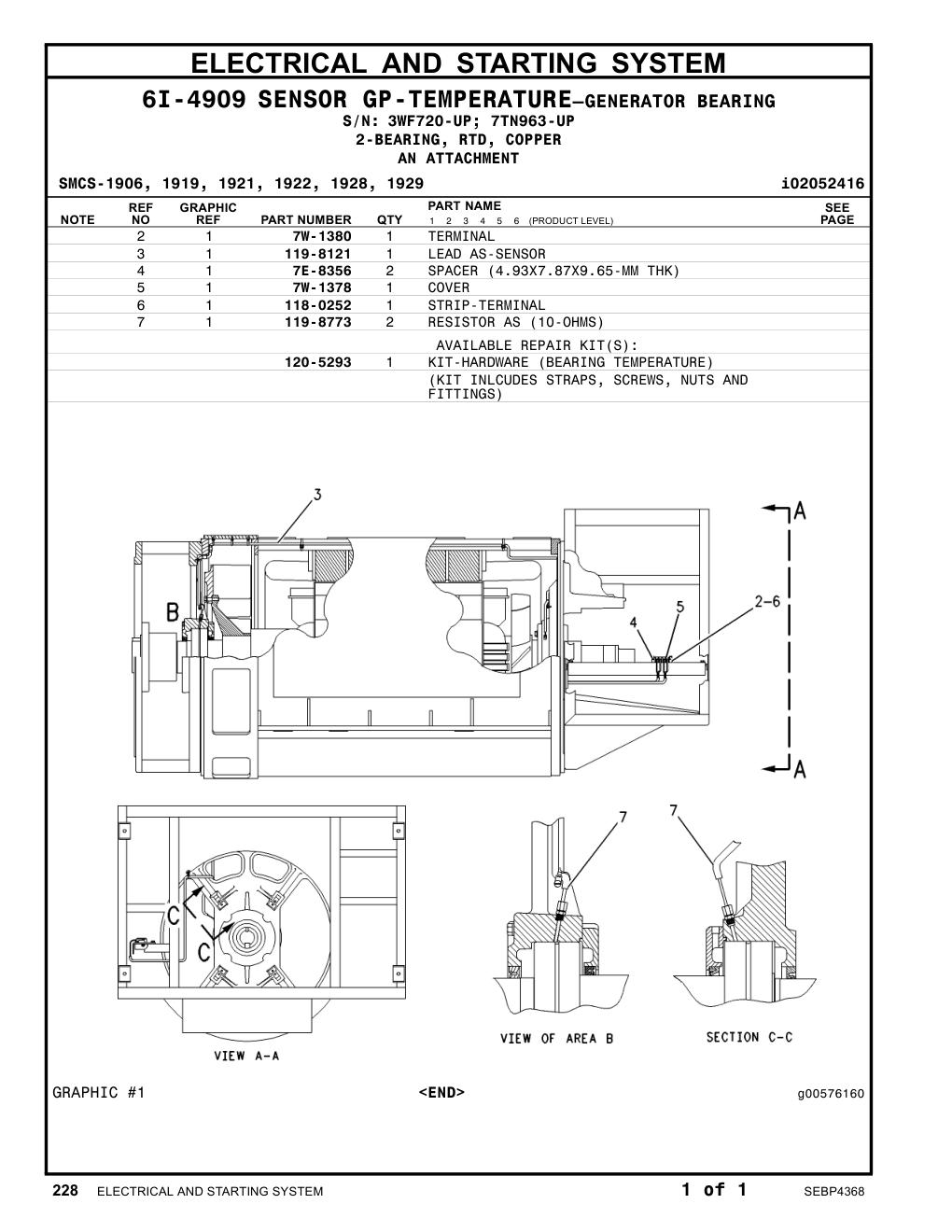 119-8773 RESISTOR AS (10-OHMS) CAT parts manual diagram