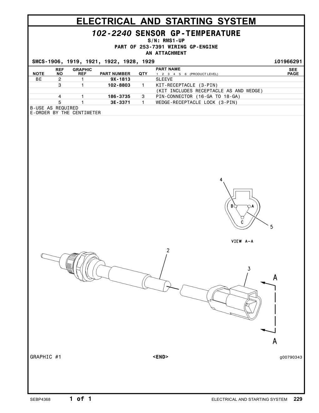 3E-3371 - WEDGE-RECEPTACLE LOCK (3-PIN)