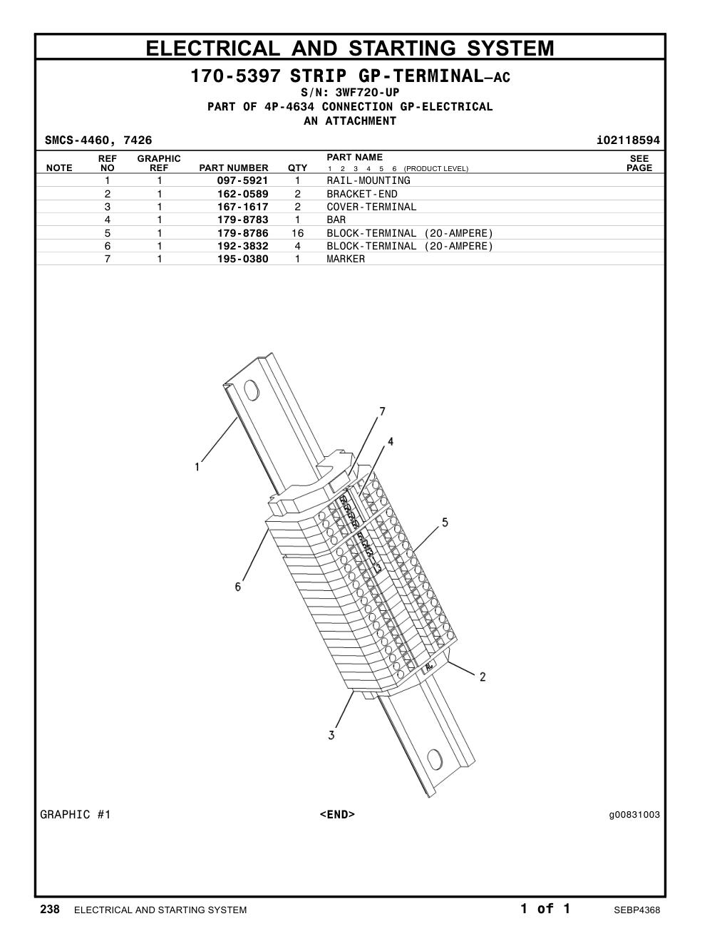 195-0380 MARKER · S/N 3WF720-UP CAT parts manual diagram