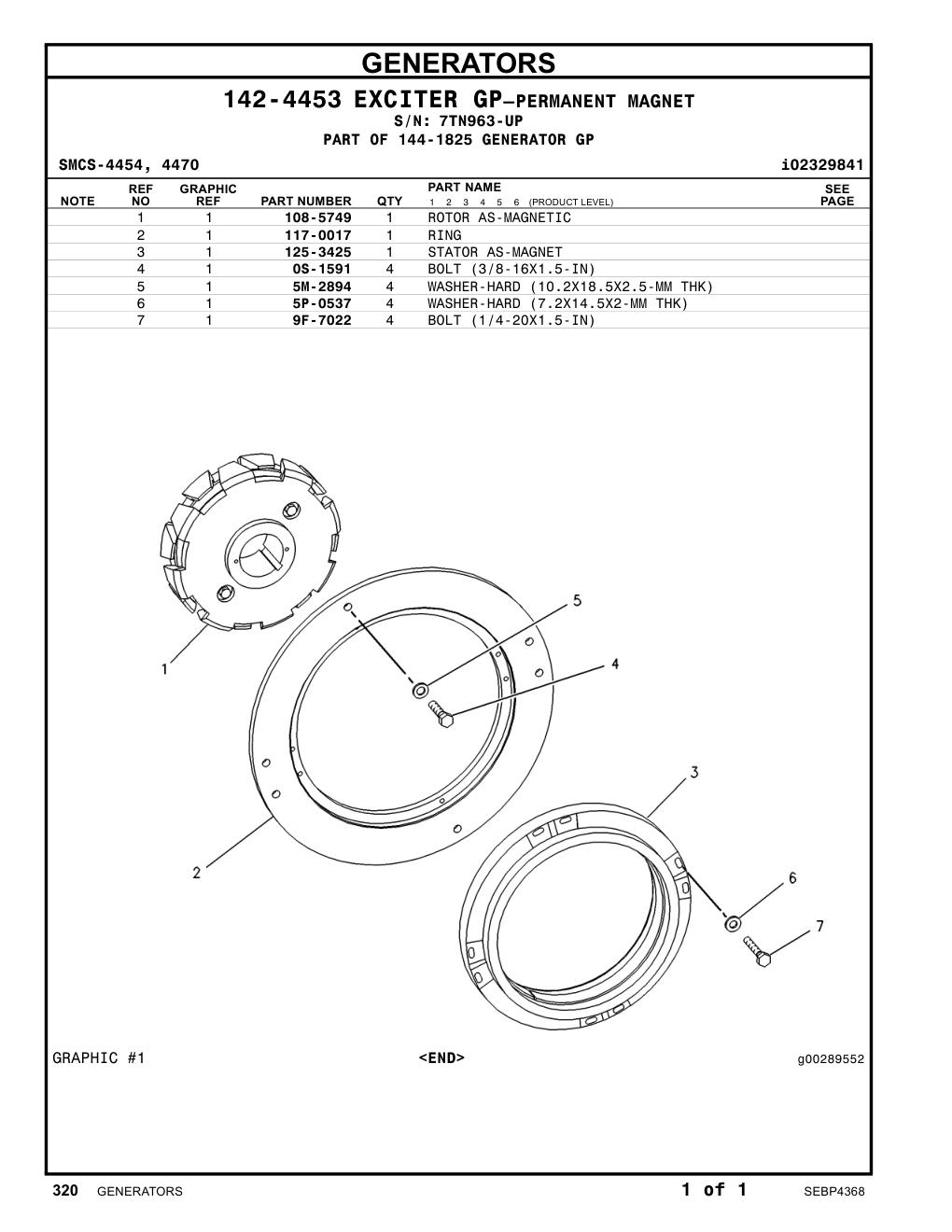 117-0017 RING · S/N 7TN963-UP CAT parts manual diagram