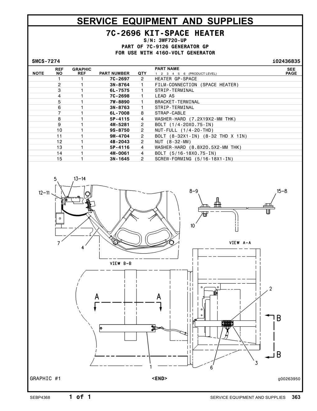 7C-2698 LEAD AS · S/N 3WF720-UP CAT parts manual diagram