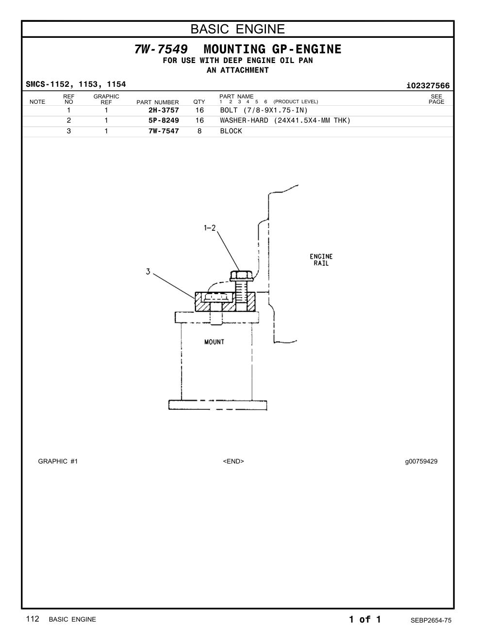2H-3757 BOLT (7/8-9X1.75-IN) CAT parts manual diagram