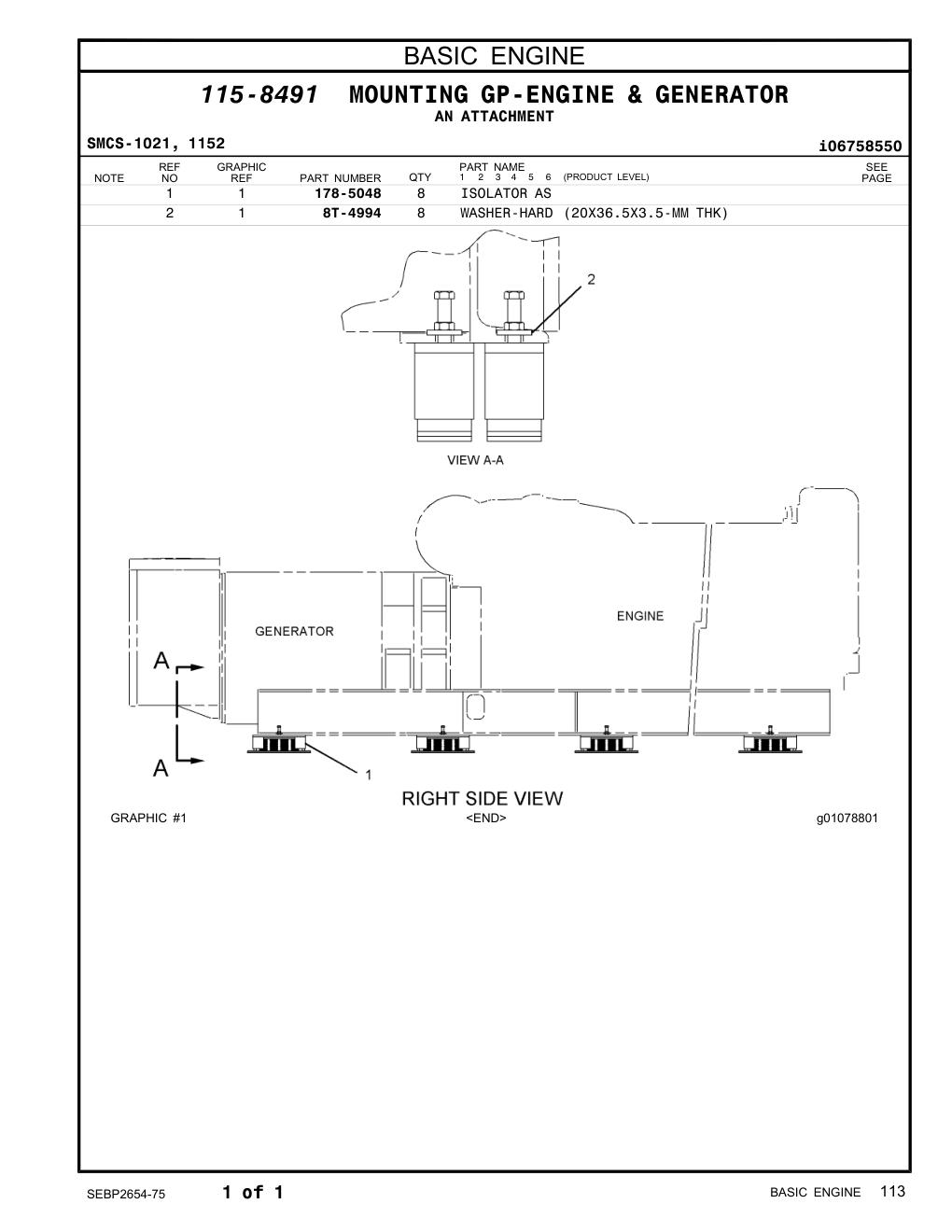 178-5048 ISOLATOR AS CAT parts manual diagram