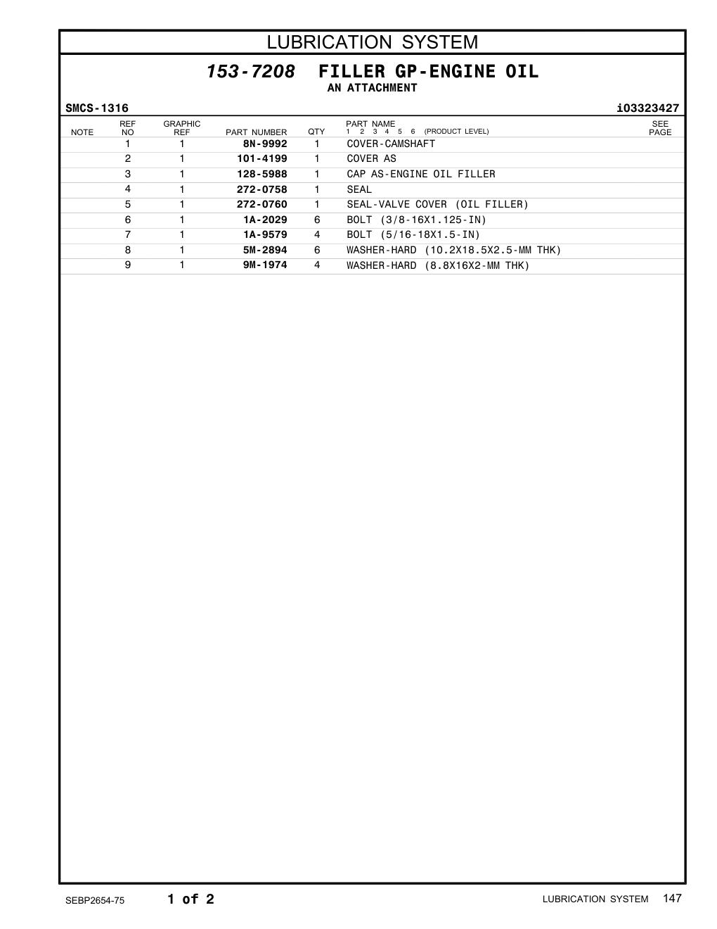 128-5988 CAP AS-ENGINE OIL FILLER CAT parts manual diagram