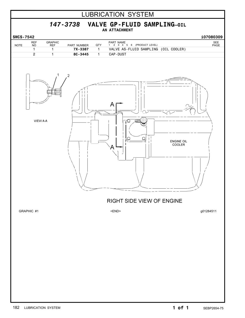 7X-3387 - VALVE AS-FLUID SAMPLING (OIL COOLER)
