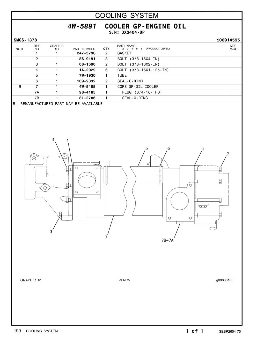 4W-5405 - CORE GP-OIL COOLER