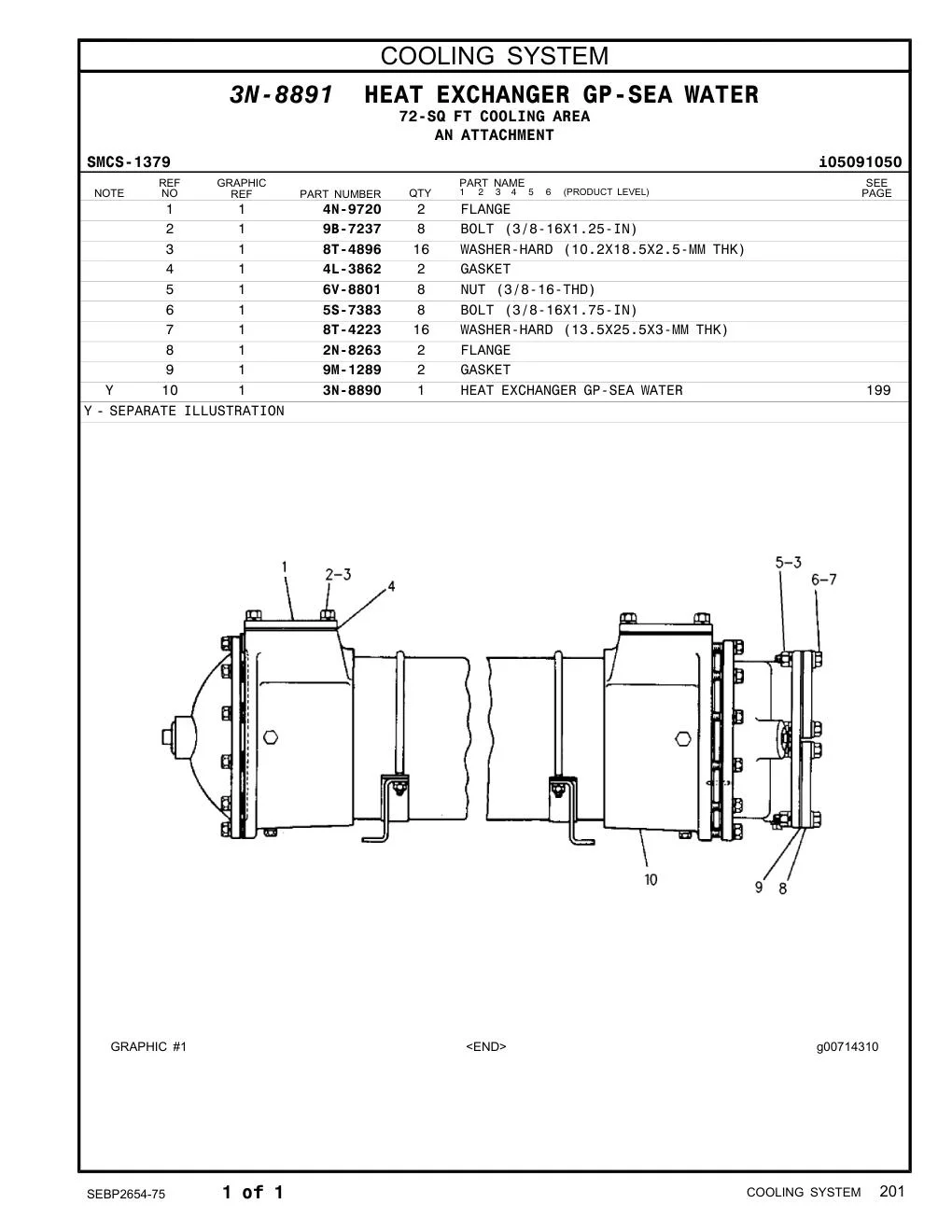 3N-8890 - HEAT EXCHANGER GP-SEA WATER