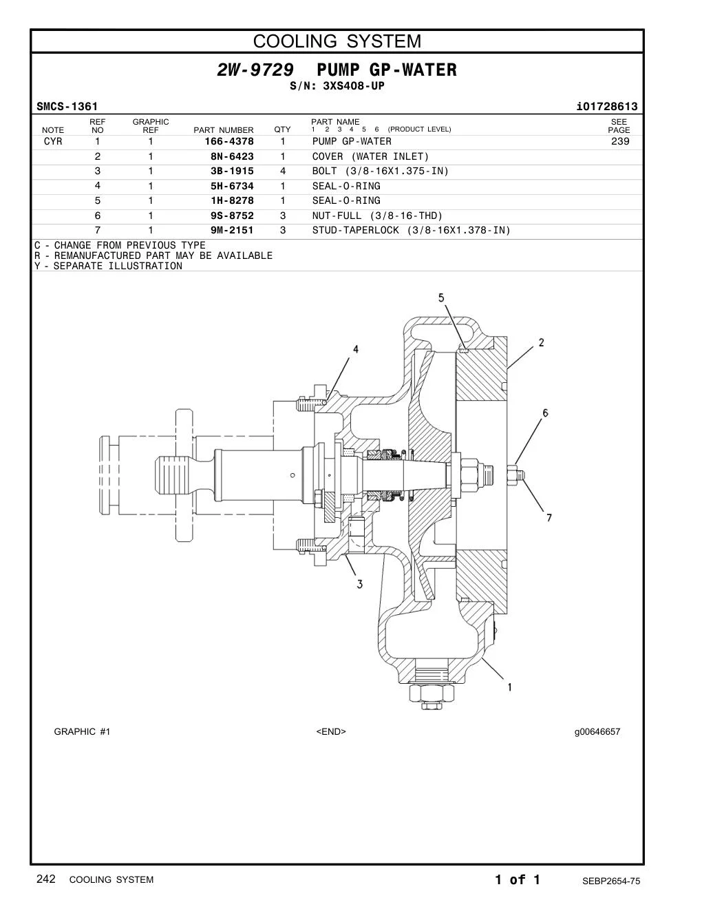 166-4378 - PUMP GP-WATER