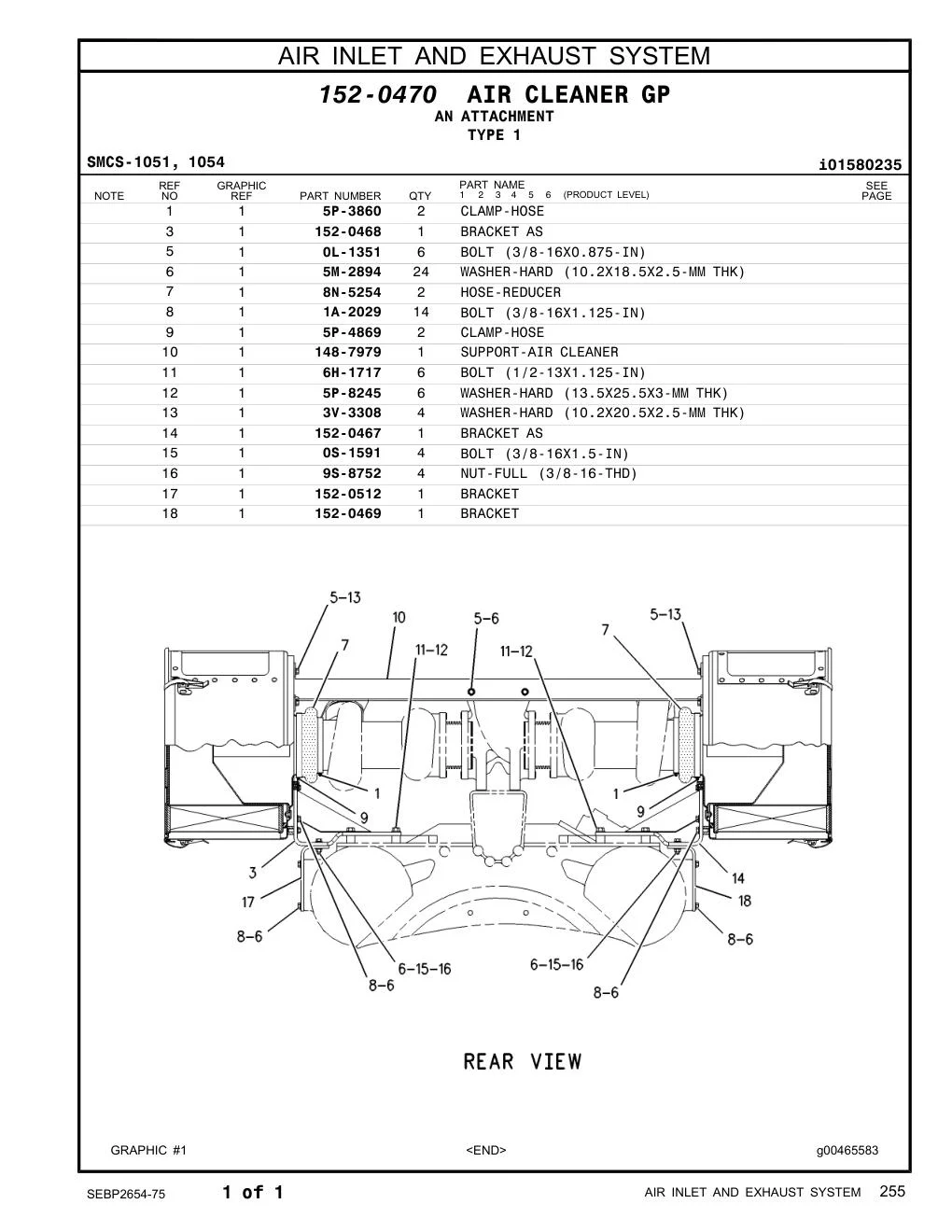152-0512 BRACKET CAT parts manual diagram