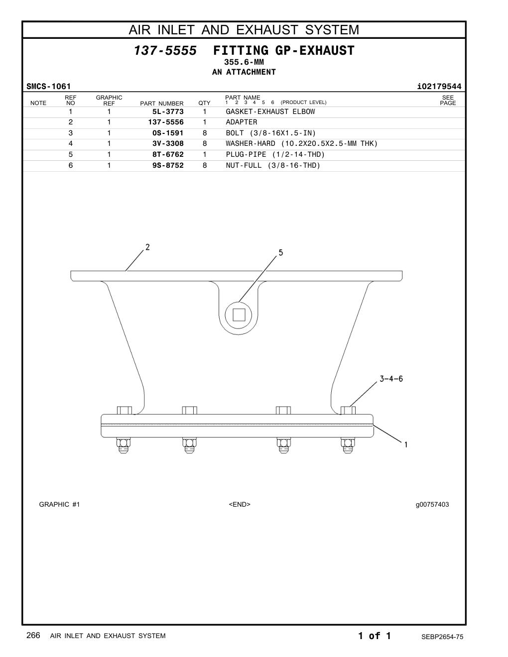 137-5556 ADAPTER CAT parts manual diagram