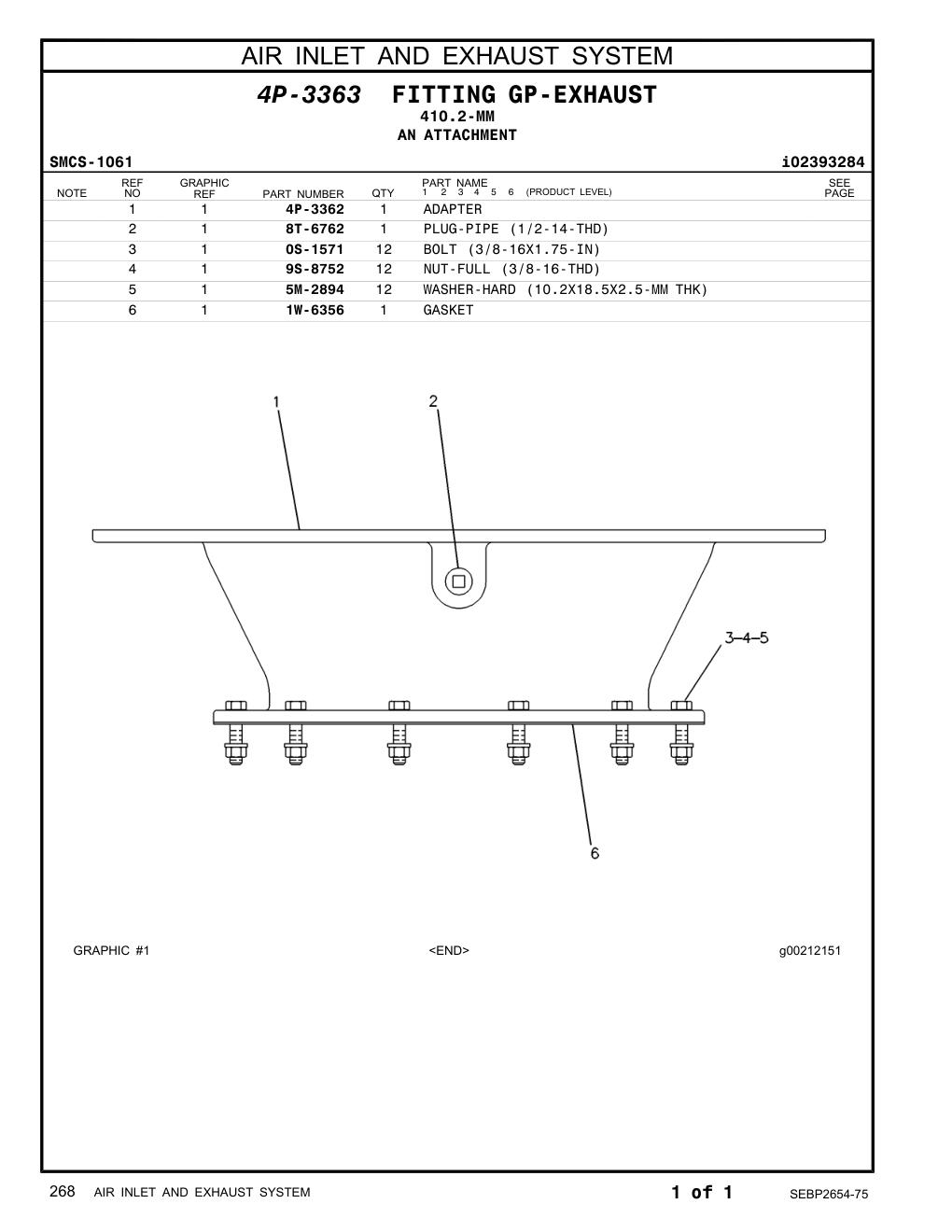 4P-3362 ADAPTER CAT parts manual diagram