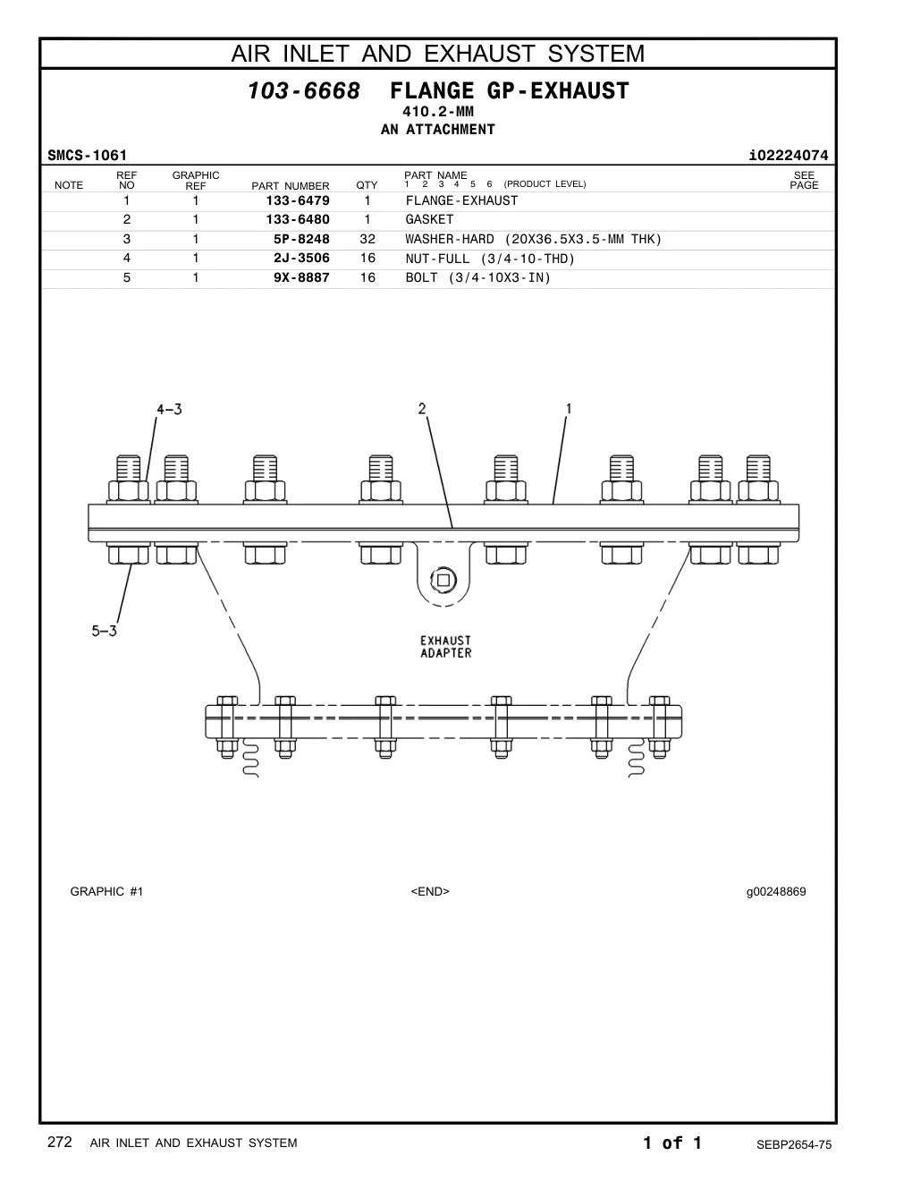133-6479 - FLANGE-EXHAUST