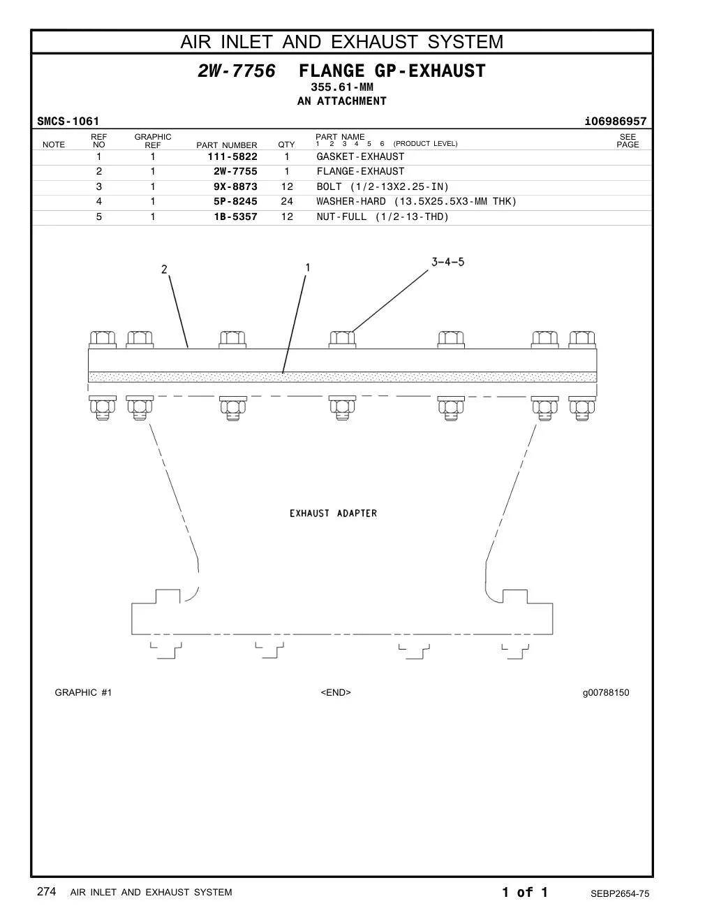 111-5822 - GASKET-EXHAUST
