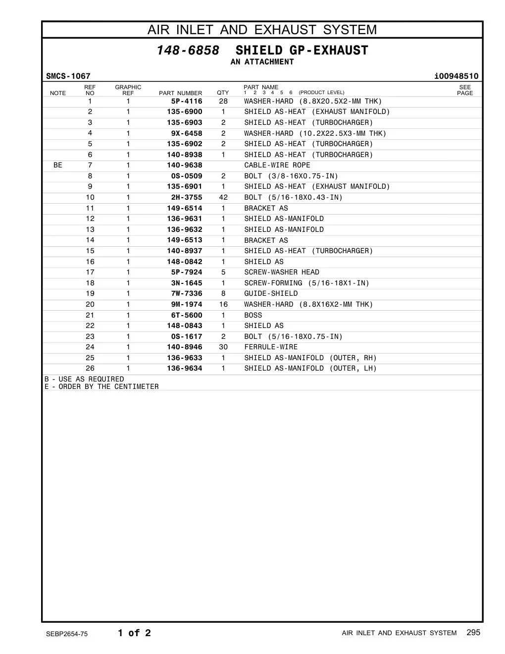 135-6901 SHIELD AS-HEAT (EXHAUST MANIFOLD) CAT parts manual diagram