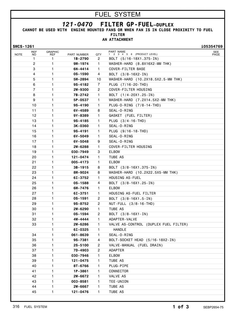 121-0475 TUBE AS CAT parts manual diagram