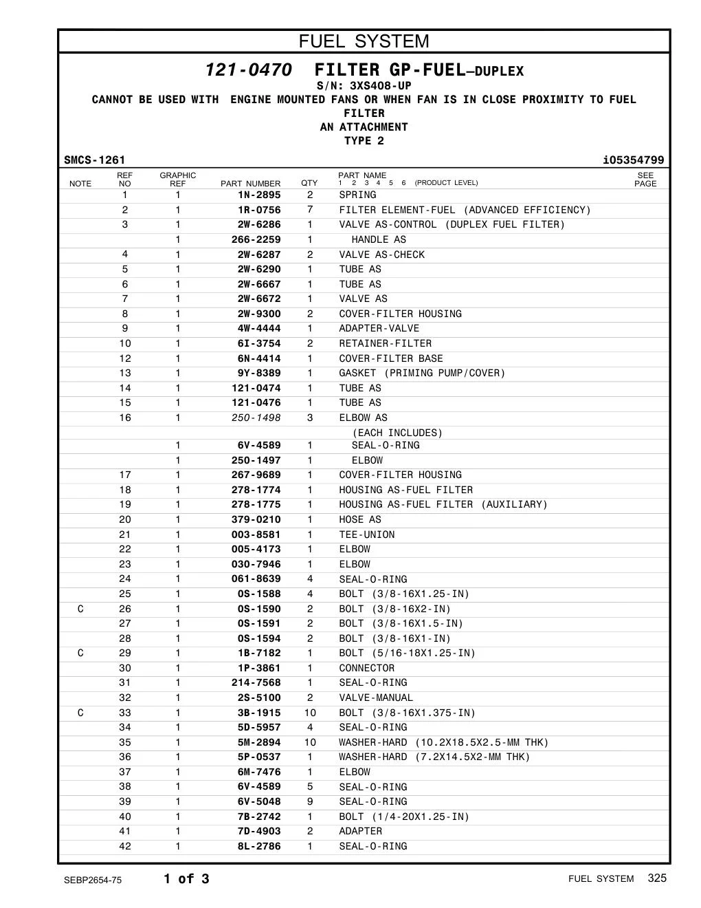 379-0210 HOSE AS · S/N 3XS408-UP CAT parts manual diagram