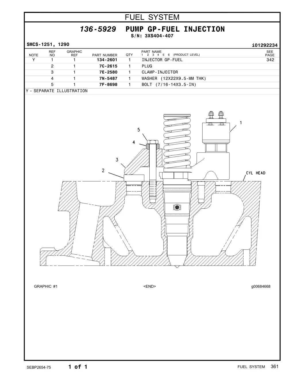 134-2601 - INJECTOR GP-FUEL