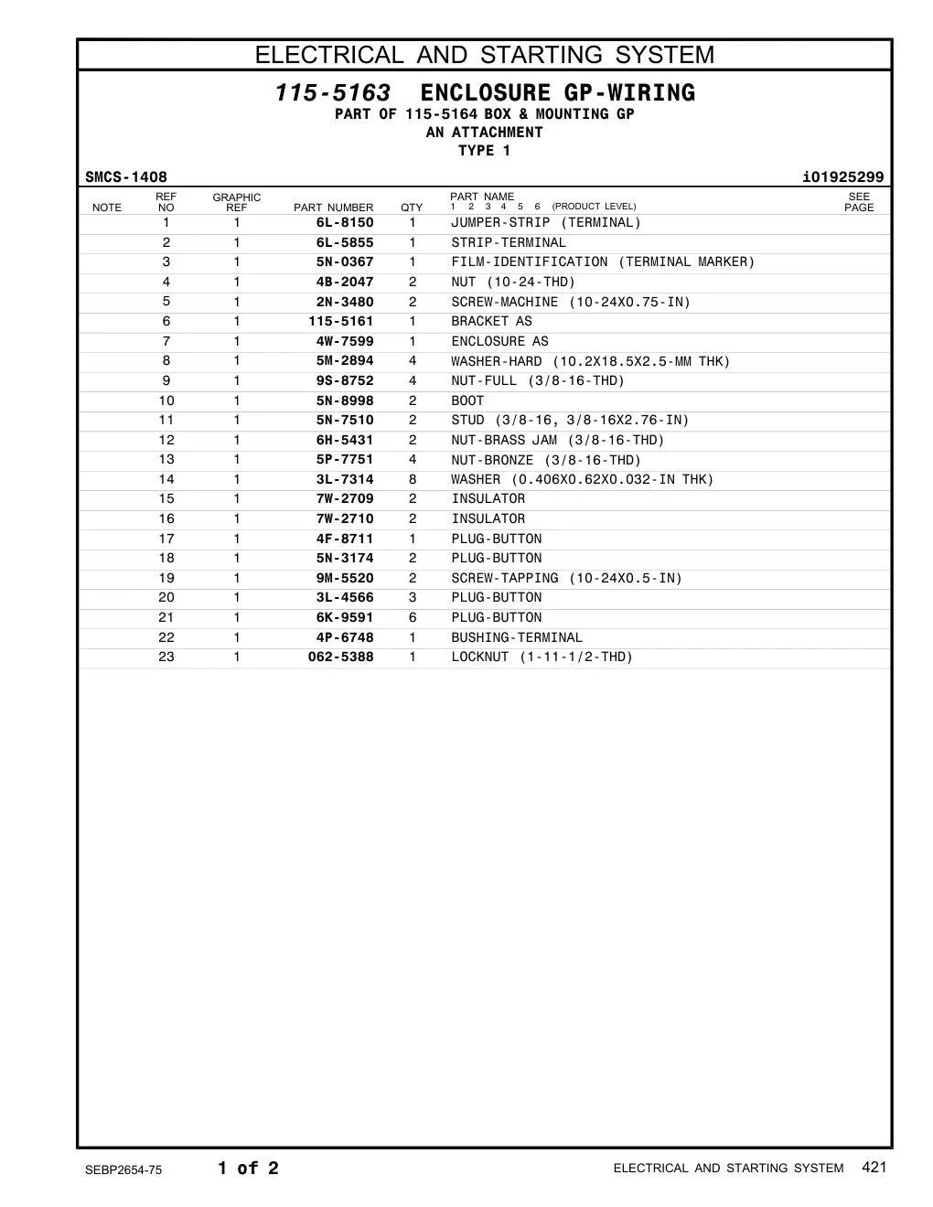 4W-7599 - ENCLOSURE AS