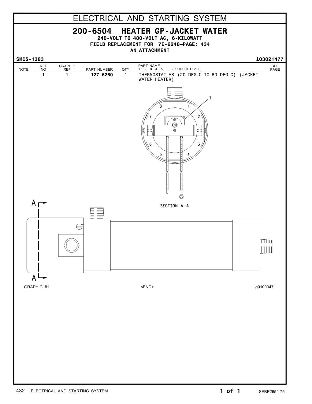127-6260 - THERMOSTAT AS (20-DEG C TO 80-DEG C) (JACKET