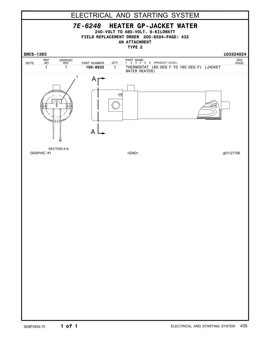 109-8932 - THERMOSTAT (60 DEG F TO 160 DEG F) (JACKET