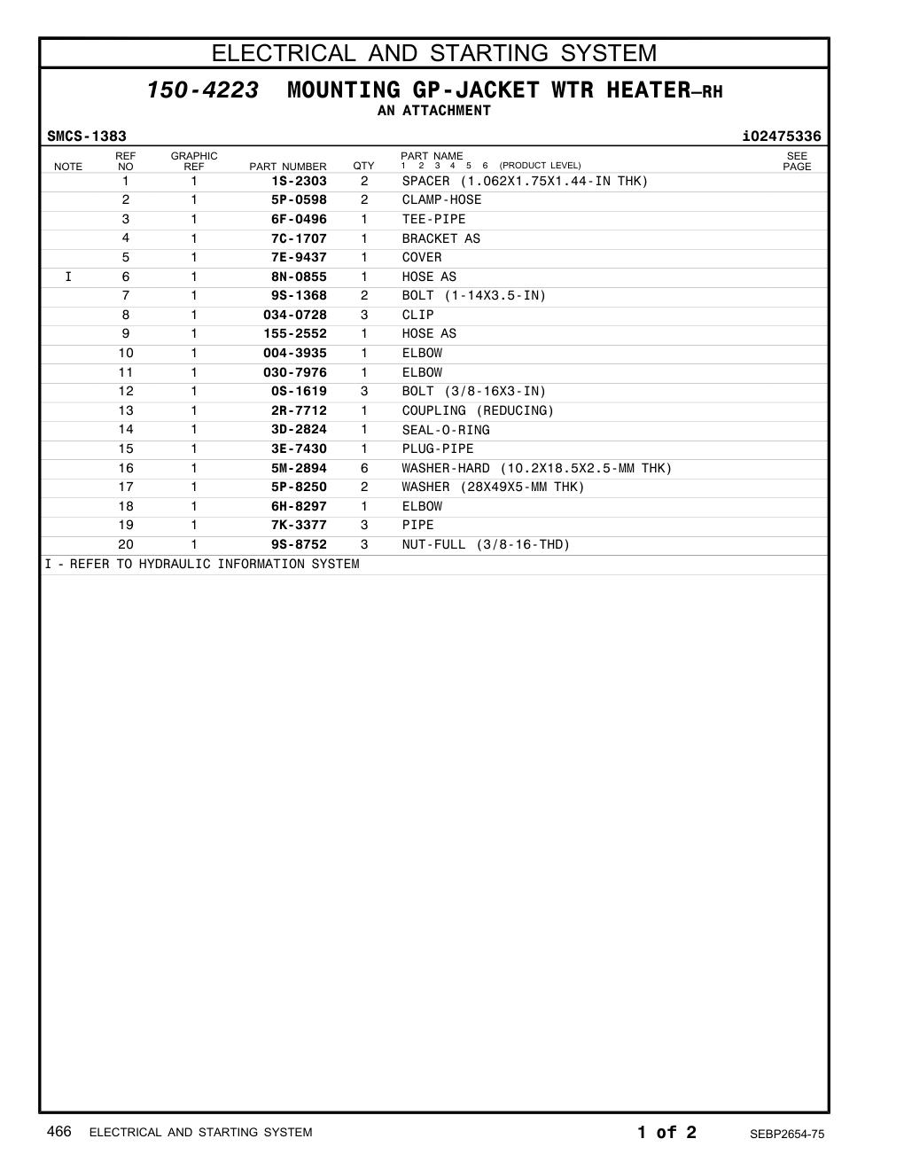 155-2552 HOSE AS CAT parts manual diagram