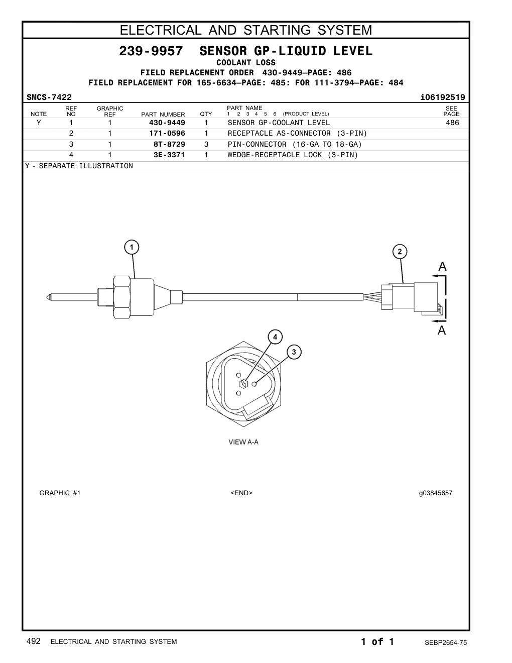 430-9449 - SENSOR GP-COOLANT LEVEL