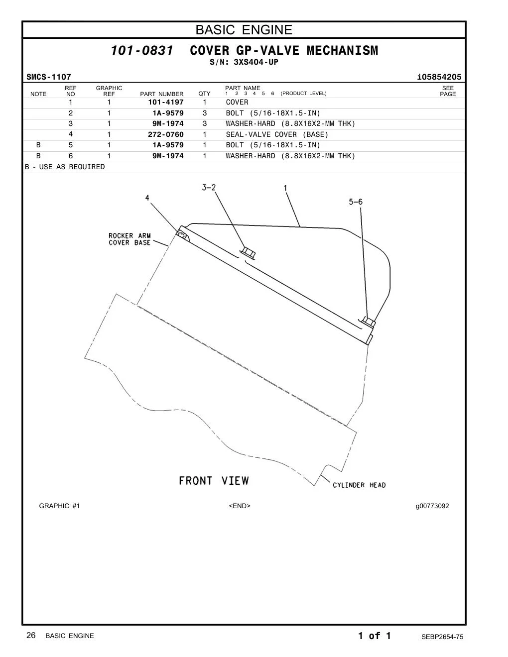 1A-9579 - BOLT (5/16-18X1.5-IN)